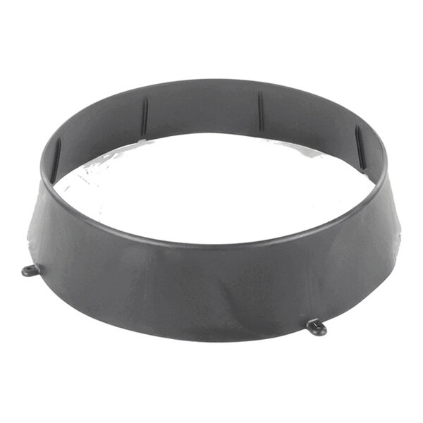 A black, circular plastic shroud with a slightly flared base and three small protruding tabs around the edge.