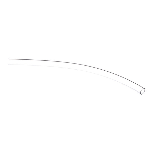 A clear, flexible, hollow tube with a slight curve, shown against a white background.