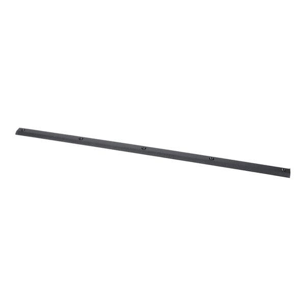 A long, narrow black strip with evenly spaced holes, likely designed for attachment to a flat surface such as a door bottom.