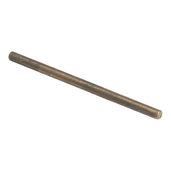A cylindrical metal rod with threading along its entire length, likely made of brass.
