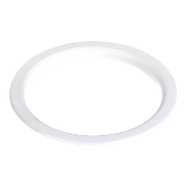 A white, flat, circular ring-shaped object with a smooth surface, likely made of rubber or a similar material.