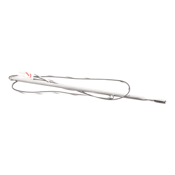 A long, thin metal probe with an attached wire and a white connector at one end.