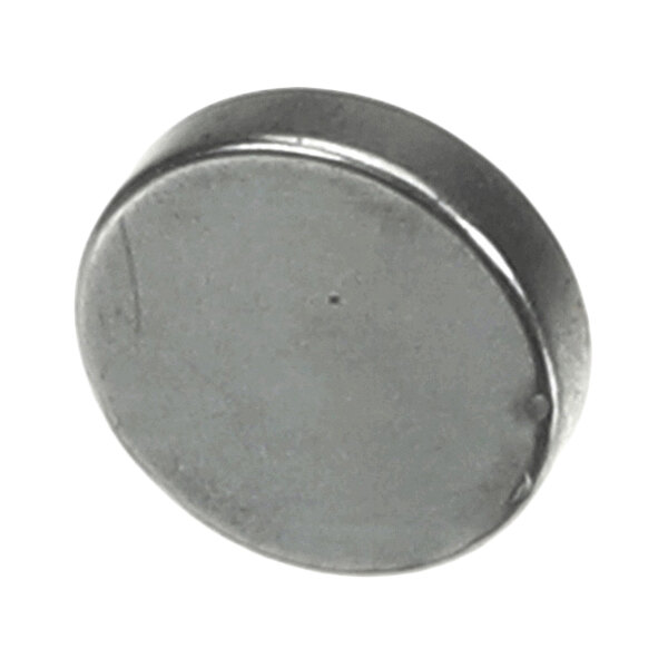 A round, flat, metallic disc with a smooth surface.