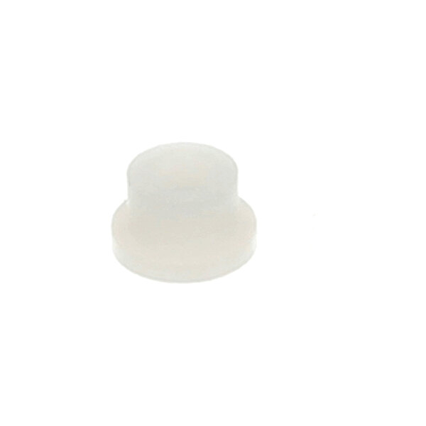 A small, white, cylindrical plastic washer with a wider base and a narrower top section.