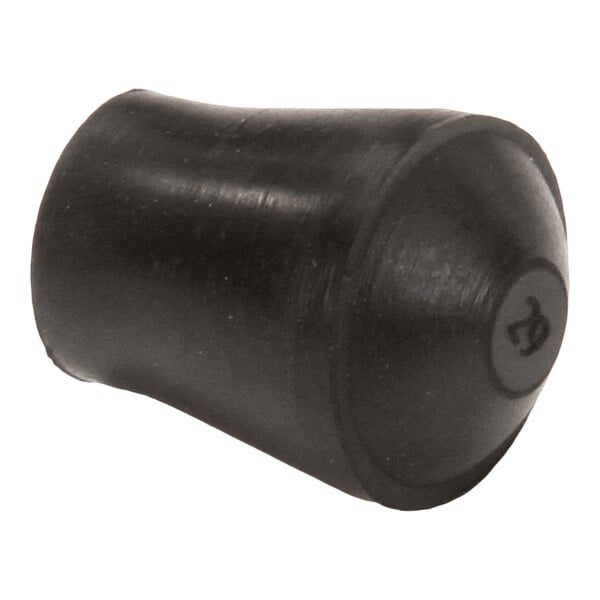 A black, conical rubber tip with a rounded end and a slightly flared base.