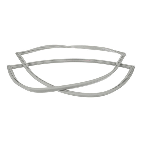 A gray, flexible rubber or silicone gasket with a contoured, elongated shape, shown lying flat.