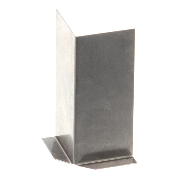 A metal L-shaped bracket with a flat base and upright sides, likely used as a shim or support piece.