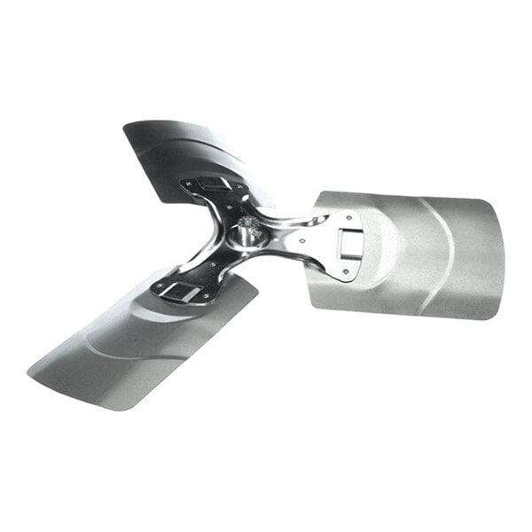 A three-blade metallic fan blade with a central mounting hub, shown against a white background.