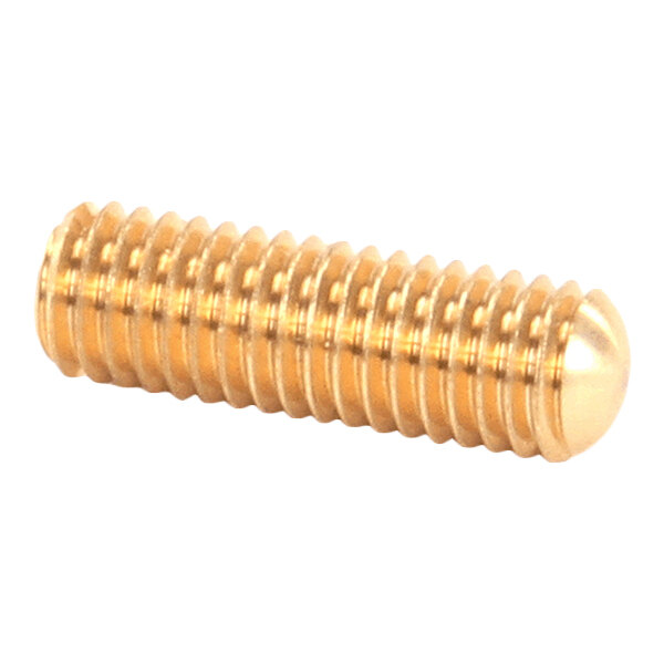 A gold-colored, fully threaded metal stud with a rounded end.