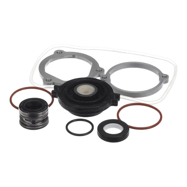 A set of various seals, gaskets, and rings arranged on a white background.