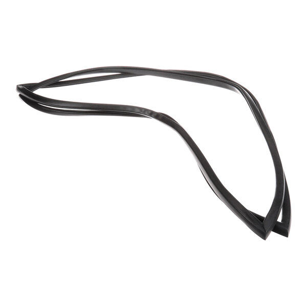 A black, flexible rubber-like gasket shaped in a loop, displayed on a white background.