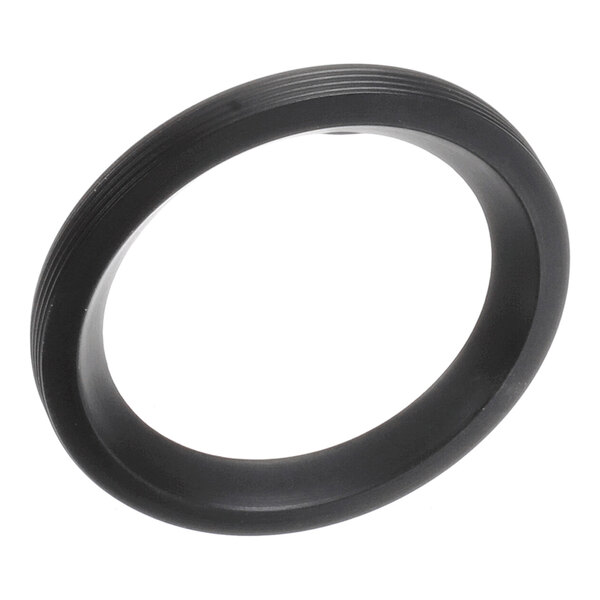 A black, circular rubber-like gasket with a smooth inner surface and a slightly textured outer edge.