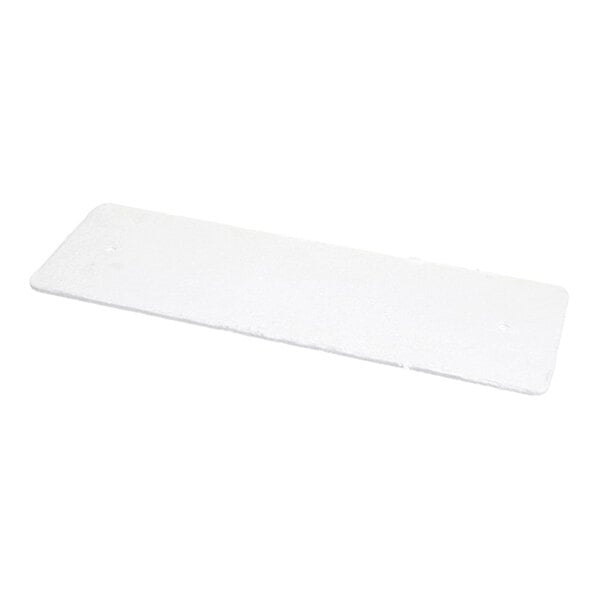 A rectangular, flat, white insulating board with slightly rounded corners and a smooth surface.