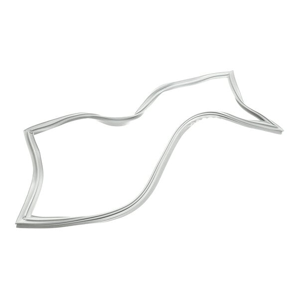 A wavy, silver-colored gasket or seal with an irregular, contoured shape, displayed on a white background.