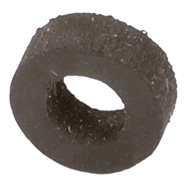 A black, round rubber washer with a central hole, shown against a white background.