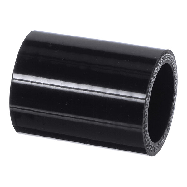 A black cylindrical hose segment with a smooth, shiny exterior and a hollow interior.