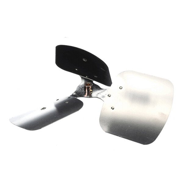 A three-blade metal fan blade assembly with a central mounting hub, shown against a white background.