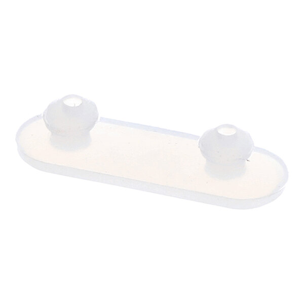 A translucent, oval-shaped rubber piece with two raised, rounded bumps on top.