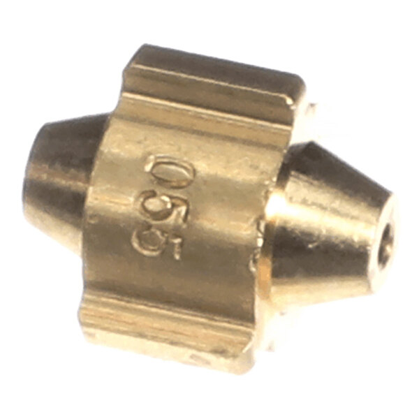 A small, metallic, cylindrical component with a central hole and engraved markings reading '055'.