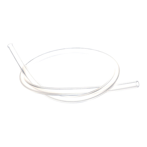 A coiled, transparent tube with open ends, shown against a white background.