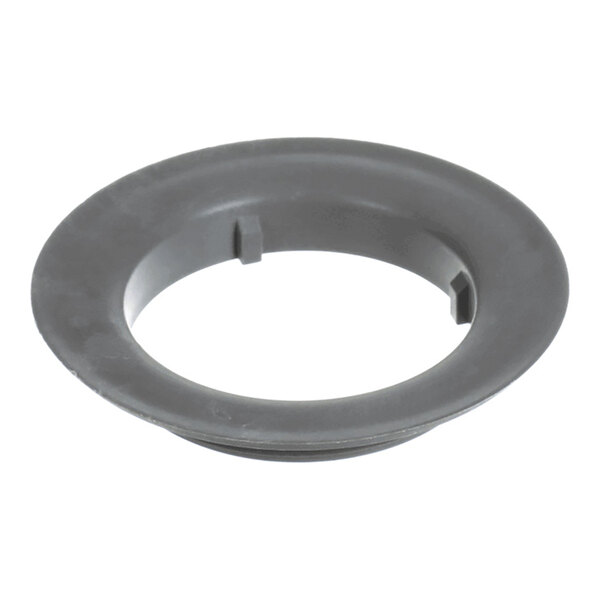 A round, gray plastic ring with a wide outer flange and three small tabs on the inner edge.