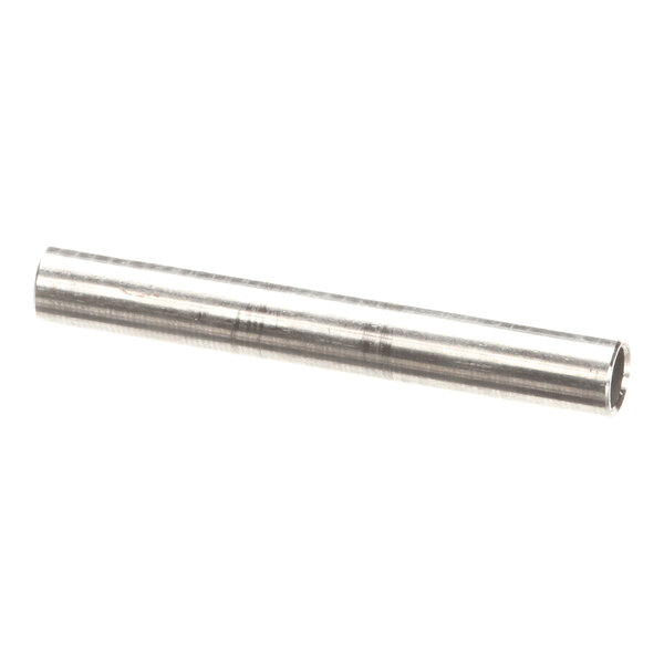 A cylindrical, metallic rod with a smooth, shiny surface and a hollow center.