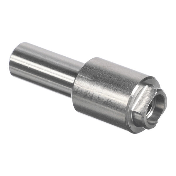 A cylindrical metallic component with a smooth shaft and a notched end, likely used as a mechanical part or fastener.