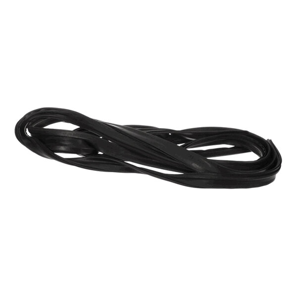 A coiled black rubber-like strip with a flat profile, likely used as a gasket or seal.