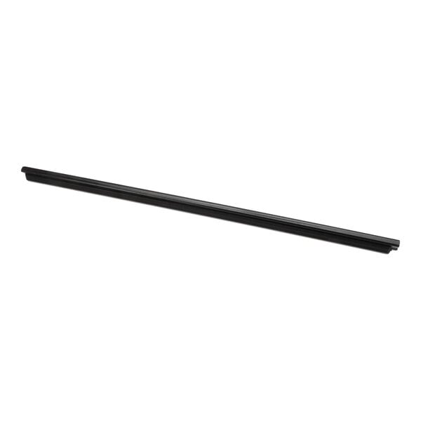 A long, black, narrow strip with a slightly raised edge, likely made of rubber or a similar material.