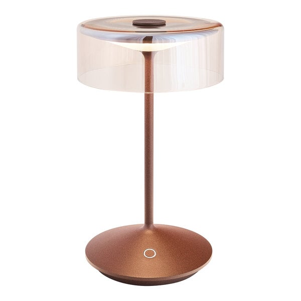 Zafferano America Crystal Pro 10 5/8" Rust Amber Glass Cordless Rechargeable Table Lamp