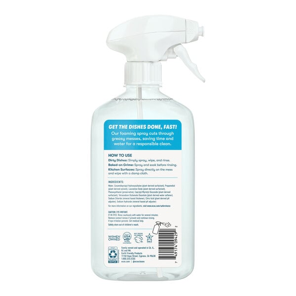 ECOS Pro Plant Powered 942906 17 oz. Free & Clear Foaming Dish Spray - 6/Case