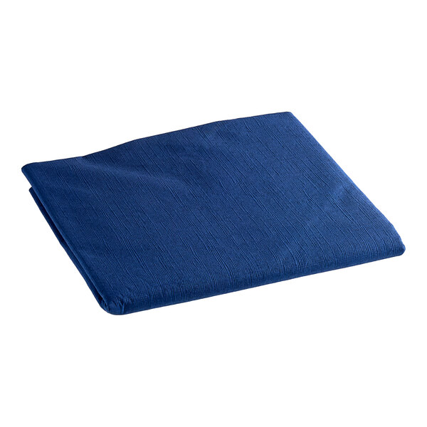 A navy blue Creative Converting table cover on a white background.