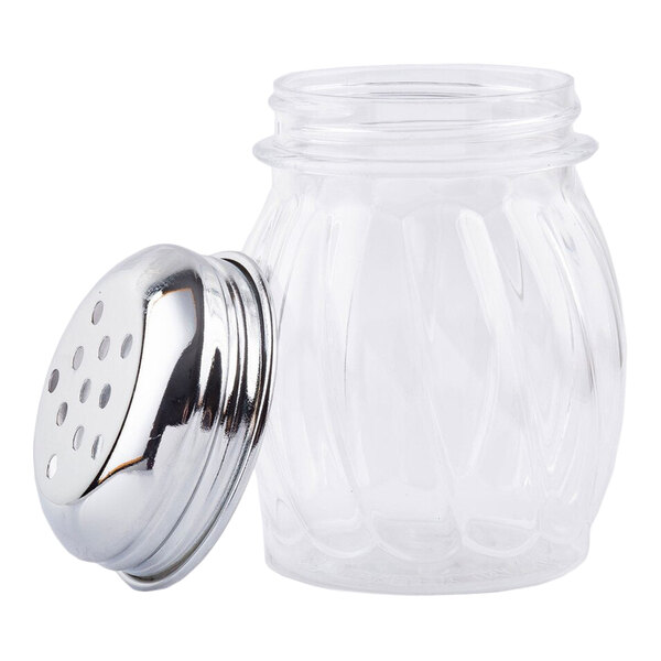 TableCraft 6 oz. Clear Tritan™ Plastic Swirl Shaker with Perforated Top - 24/Case