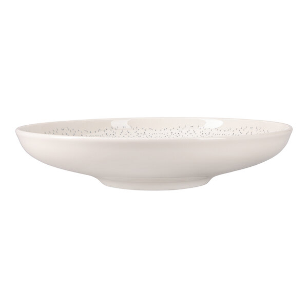Oneida Noctra by 1880 Hospitality 11" Cream / Blue Round Porcelain Deep Plate - 6/Case