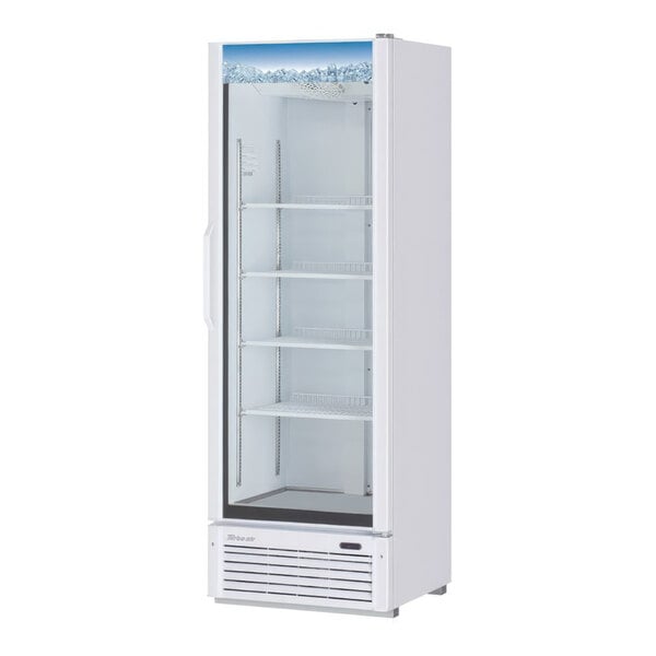 Turbo Air TGM-15W-N6 26 3/8" 14.44 cu. ft. White 4-Shelf Swing Glass Door Merchandiser Refrigerator - 115V