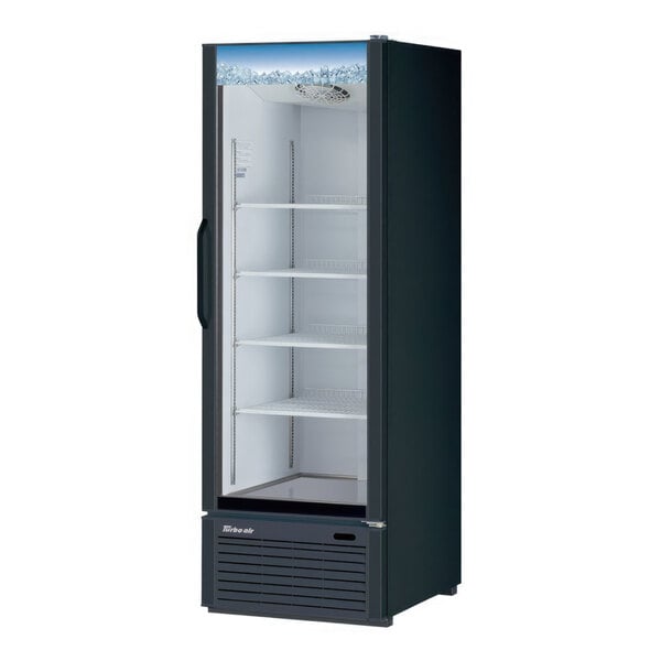 Turbo Air TGM-23B-N6 26 3/8" 18.09 cu. ft. Black 4-Shelf Swing Glass Door Merchandiser Refrigerator - 115V