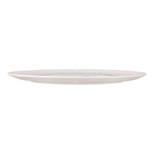 Oneida Noctra by 1880 Hospitality 12 5/8" Cream / Blue Round Porcelain Pizza Plate - 6/Case