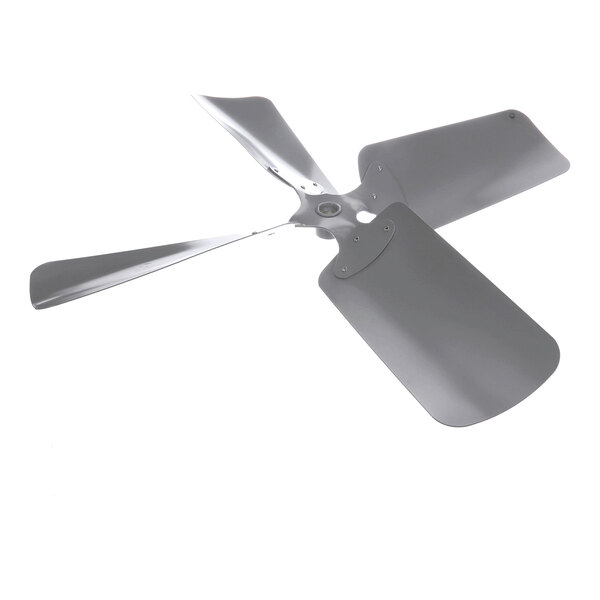 A four-blade metallic fan with a central mounting hub, shown against a white background.