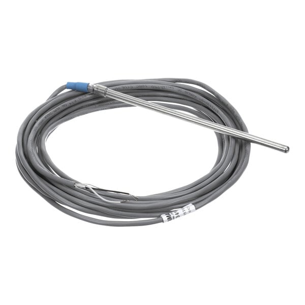 A coiled gray cable with a long, thin metallic probe attached to one end.