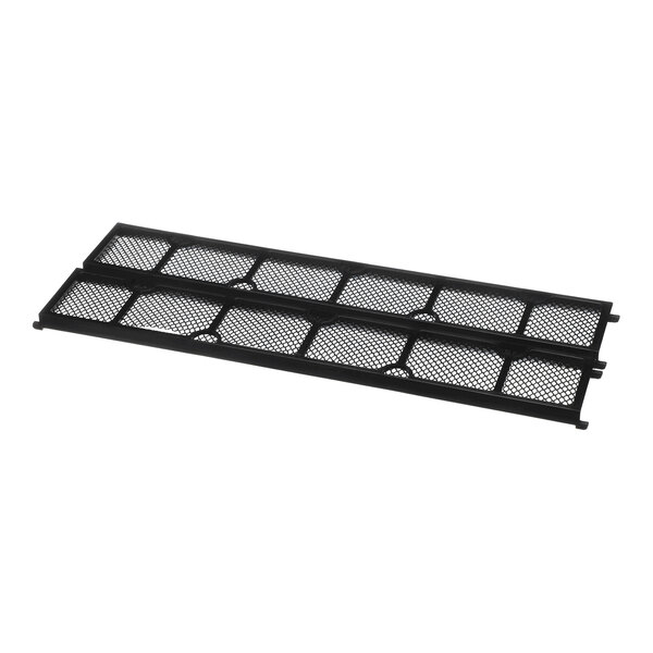 A rectangular black mesh filter with a grid-like frame, shown against a white background.