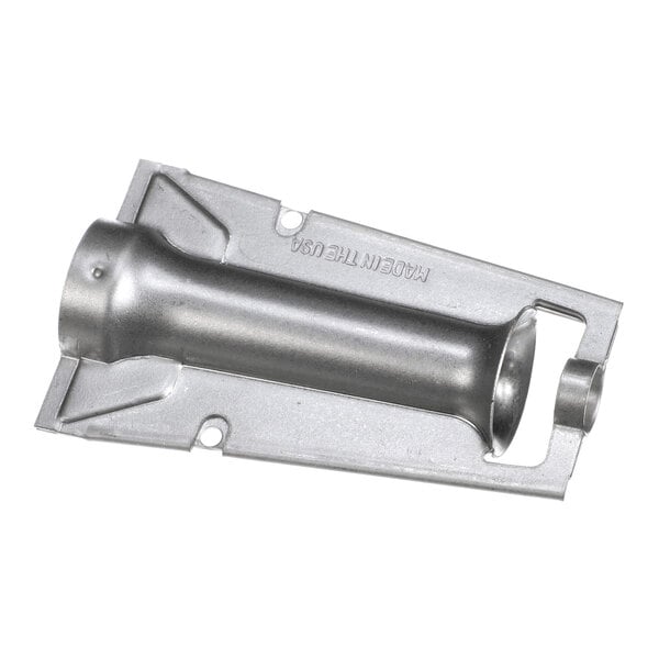 A metallic, cylindrical gas burner component with mounting features and the text 'MADE IN THE USA' stamped on its surface.