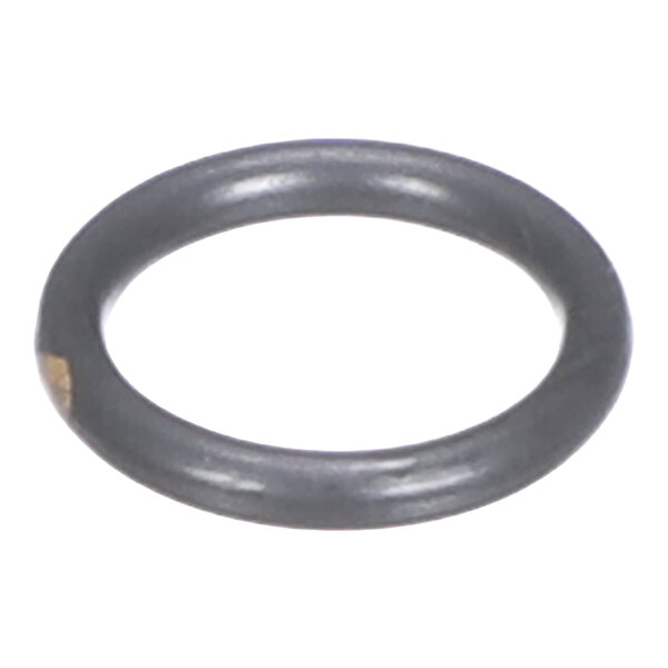 A black circular rubber-like O-ring with a small brownish mark on one side, shown against a white background.