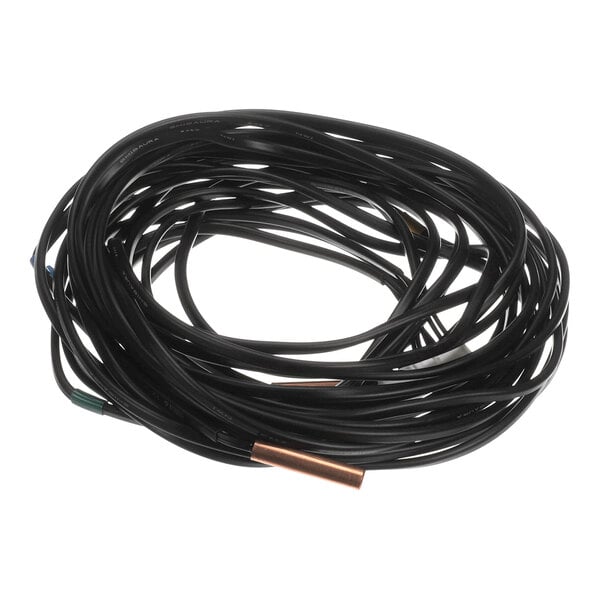 A coiled black cable with a copper cylindrical sensor attached to one end.