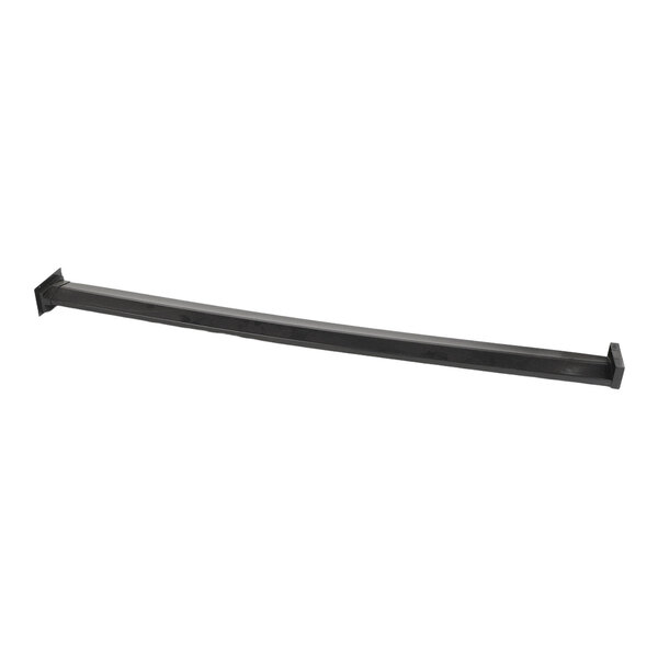 A long, black, rectangular metal bar with angled ends, photographed against a white background.
