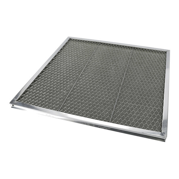 A rectangular metal-framed mesh filter with a diamond-patterned grid.