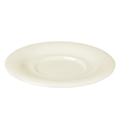 a white plate with a round rim