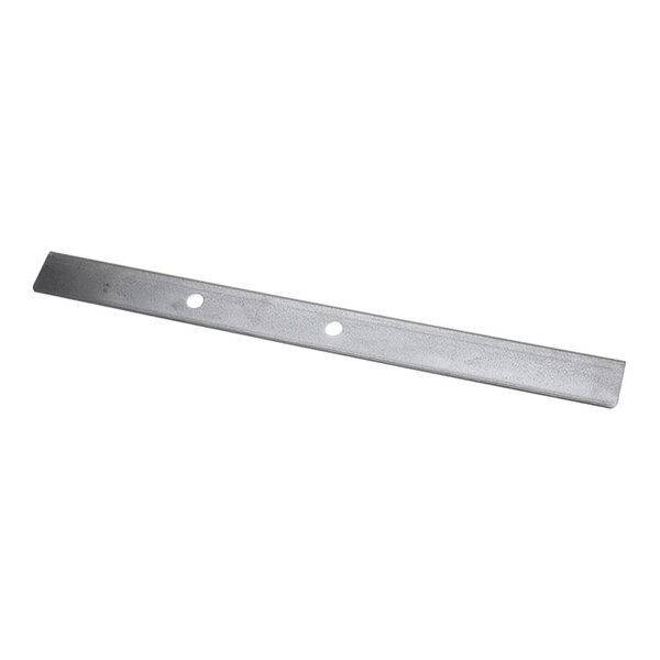 A long, flat metal bar with three evenly spaced holes along its length.