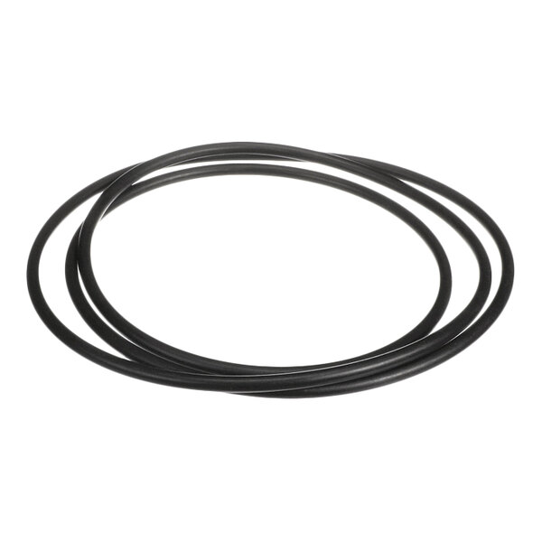 Three black circular rubber-like rings are shown overlapping each other on a white background.