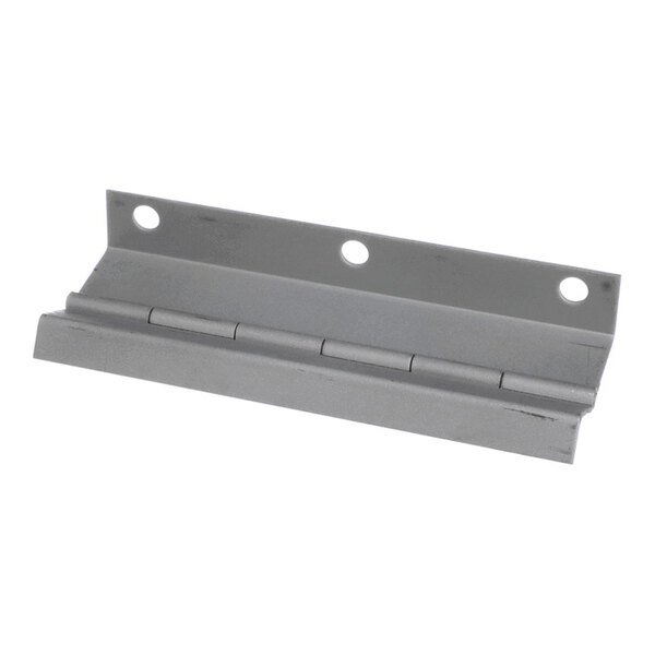 A metal hinge with three mounting holes, designed for attachment to a flat surface.