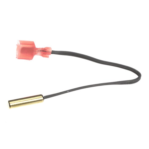 A short black wire with a red plastic connector on one end and a small cylindrical metallic sensor on the other end.